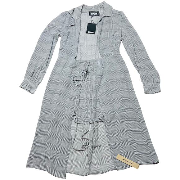 Reformation Salem Wrap Midi Dress in Aberdeen Grey XS New with Tags $248 MSRP - Picture 3 of 12